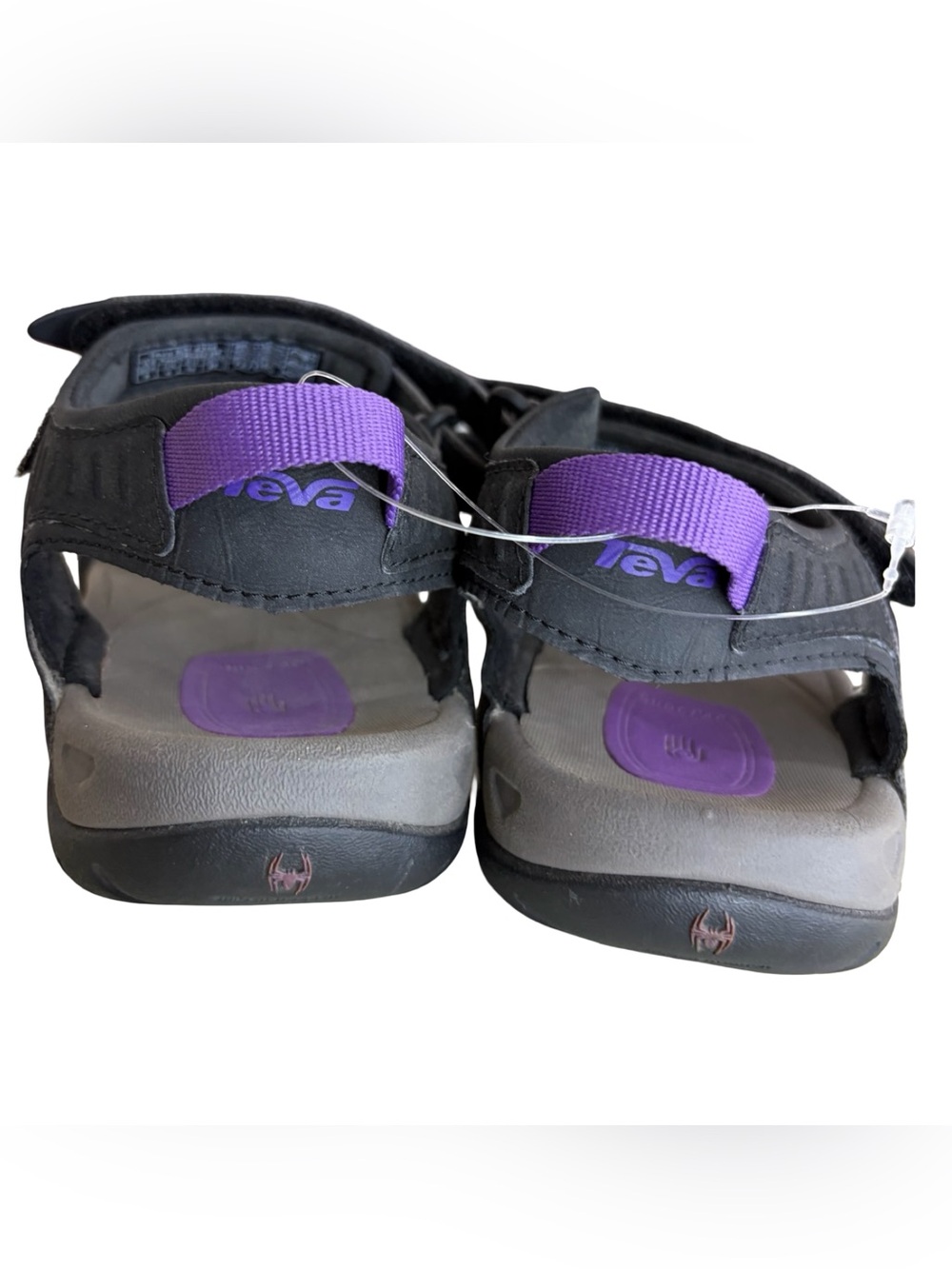 Teva Tirra Spyder Women's Black Sandals with Purple Accents size 8 - Picture 4 of 5